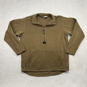 USMC Marine Corp Polartec Fleece Pullover Mens M Coyote Brown Peckham 1/2 Zip